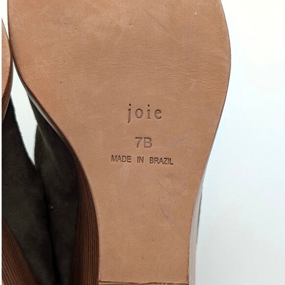 Joie Breana Wedge Mule Shoes Slip-On Almond Toe Women's" Olive Green Size US7B - Picture 9 of 12